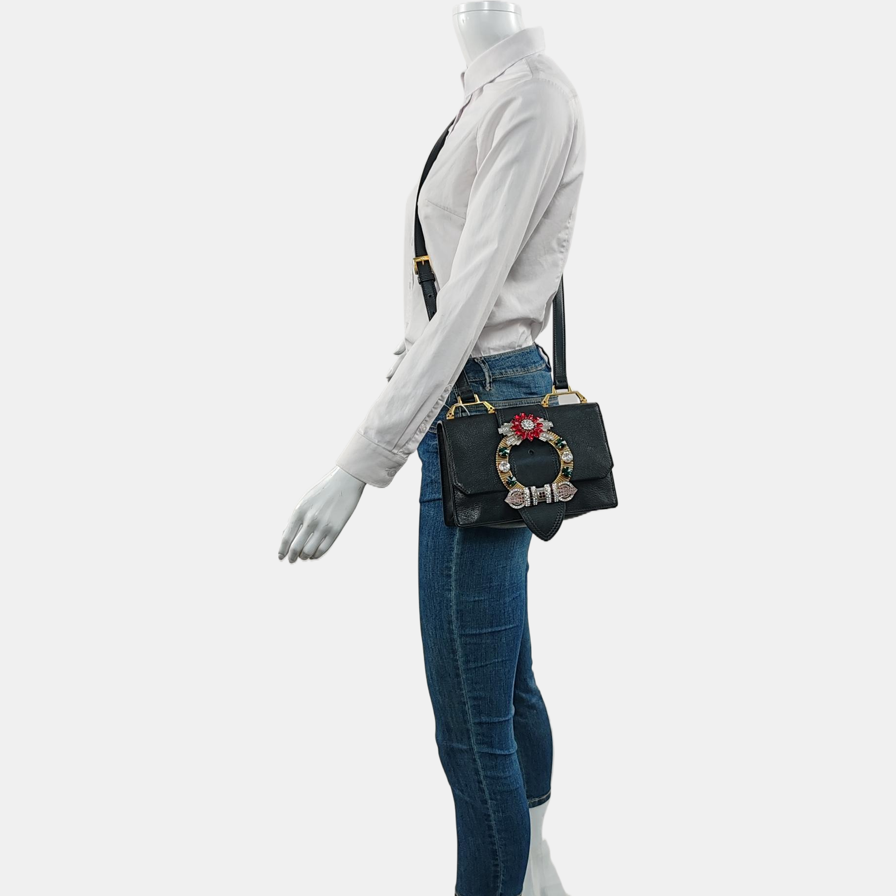 Miu Lady Calfskin Black