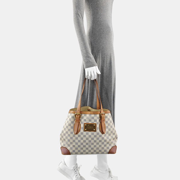 HAMPSTEAD MM Damier Azur Coated Canvas White