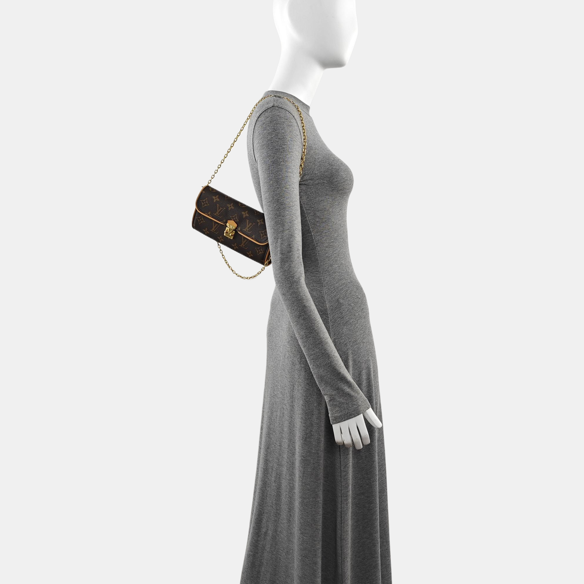 Pochette Camille Monogram Coated Canvas Brown