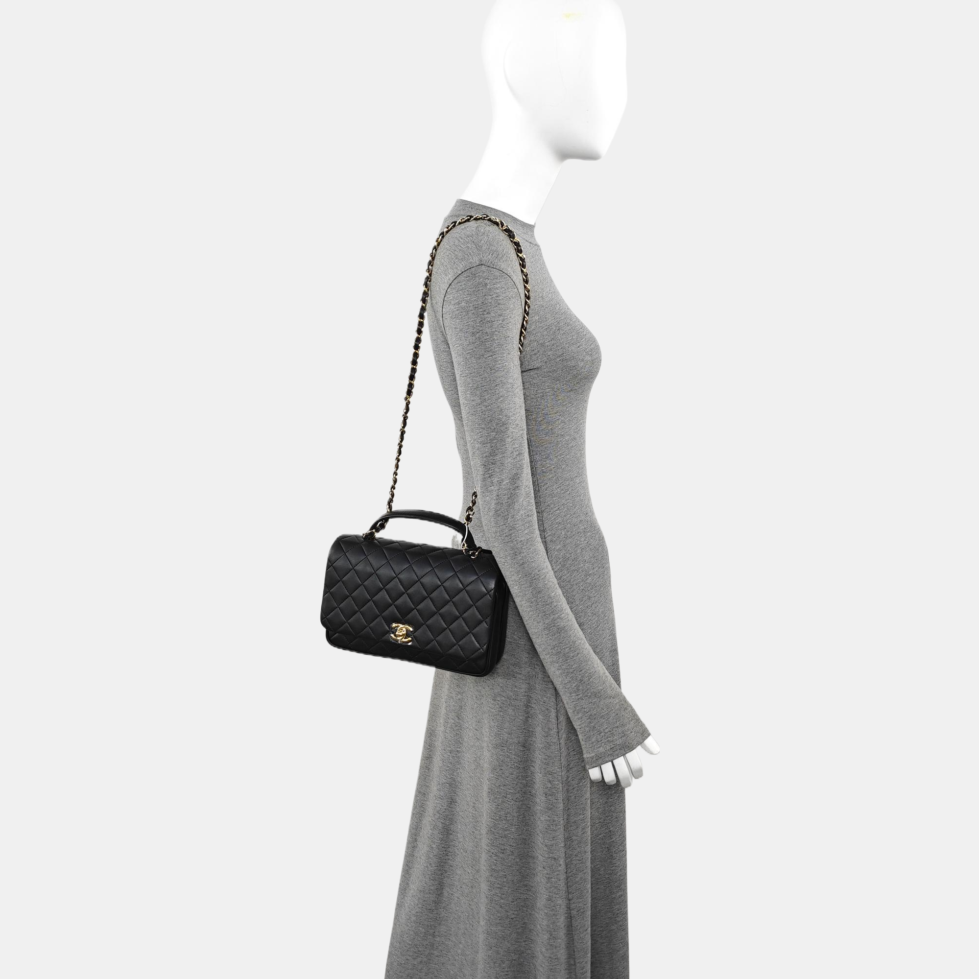 WOC Quilted Lambskin Black