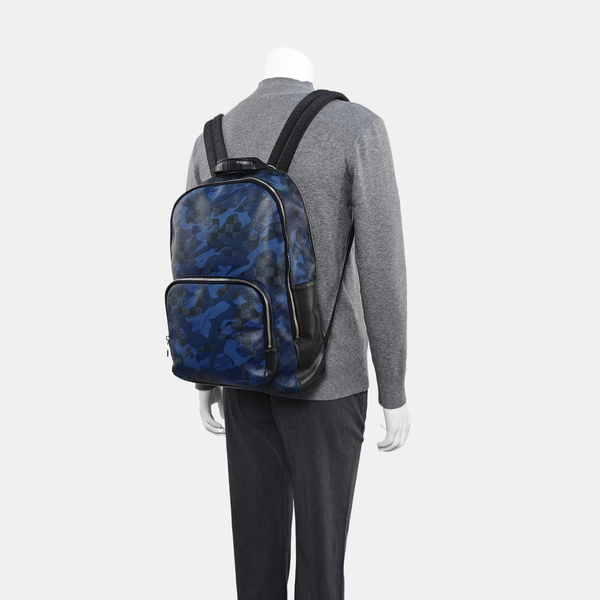 Damier Coated Canvas Backpack Blue