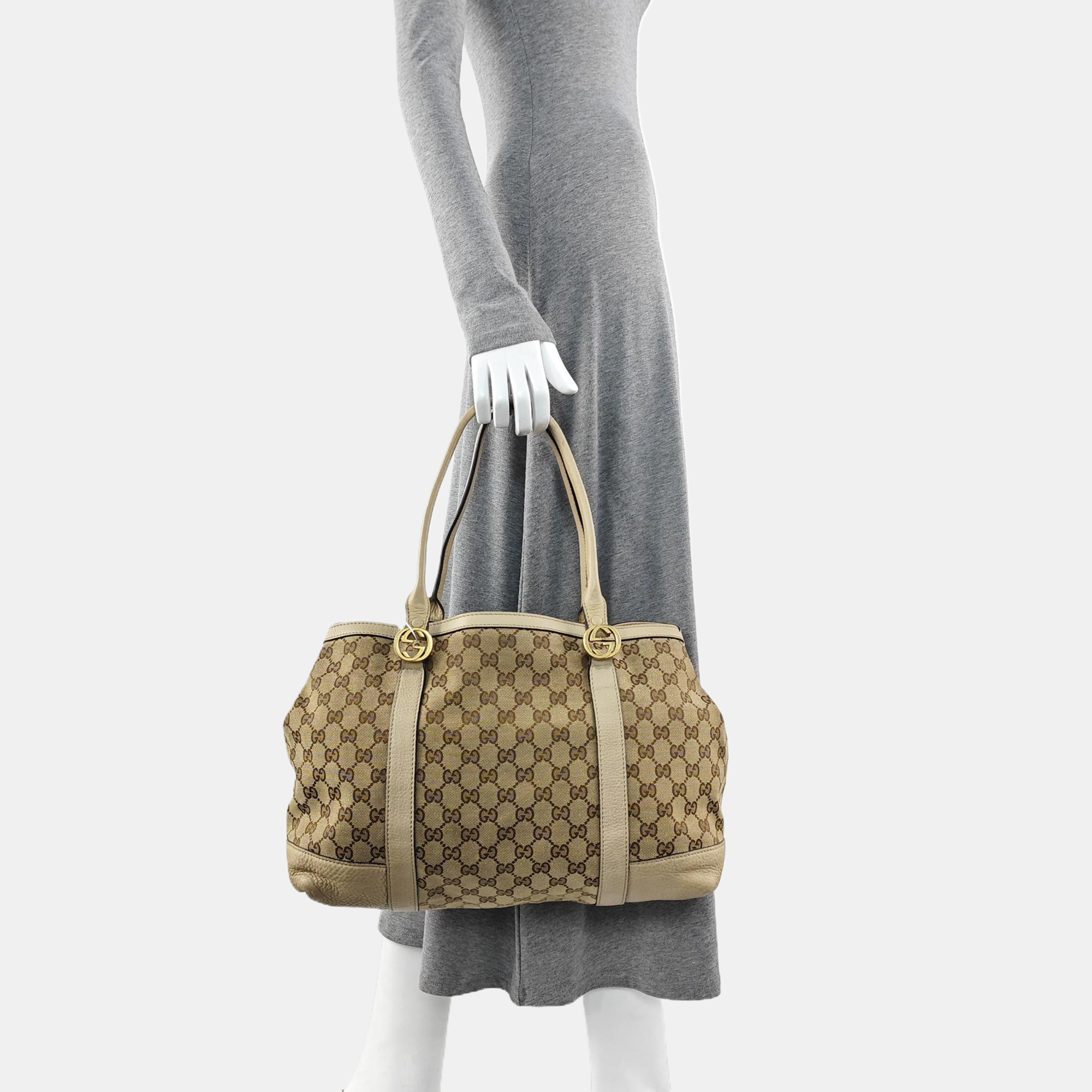 Monogram Canvas Tote Bag Brown