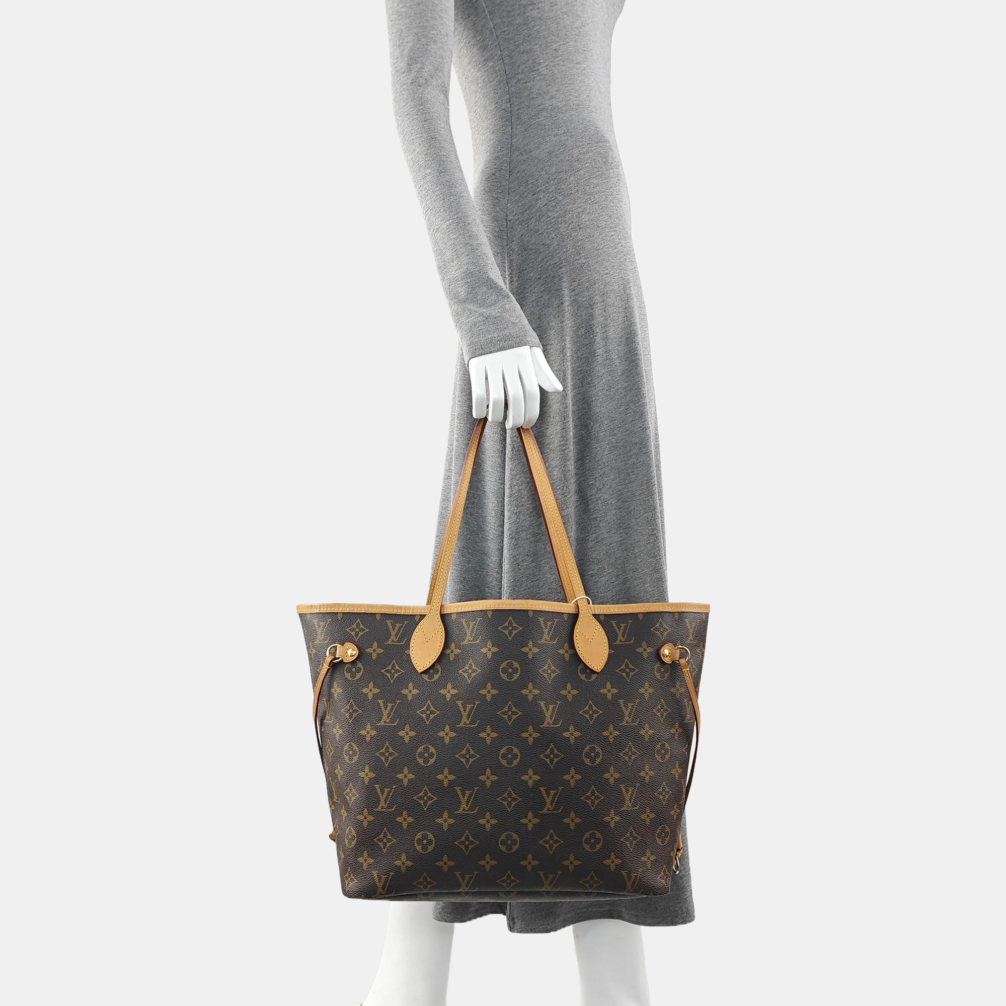 NEVERFULL MM Monogram Coated Canvas Brown