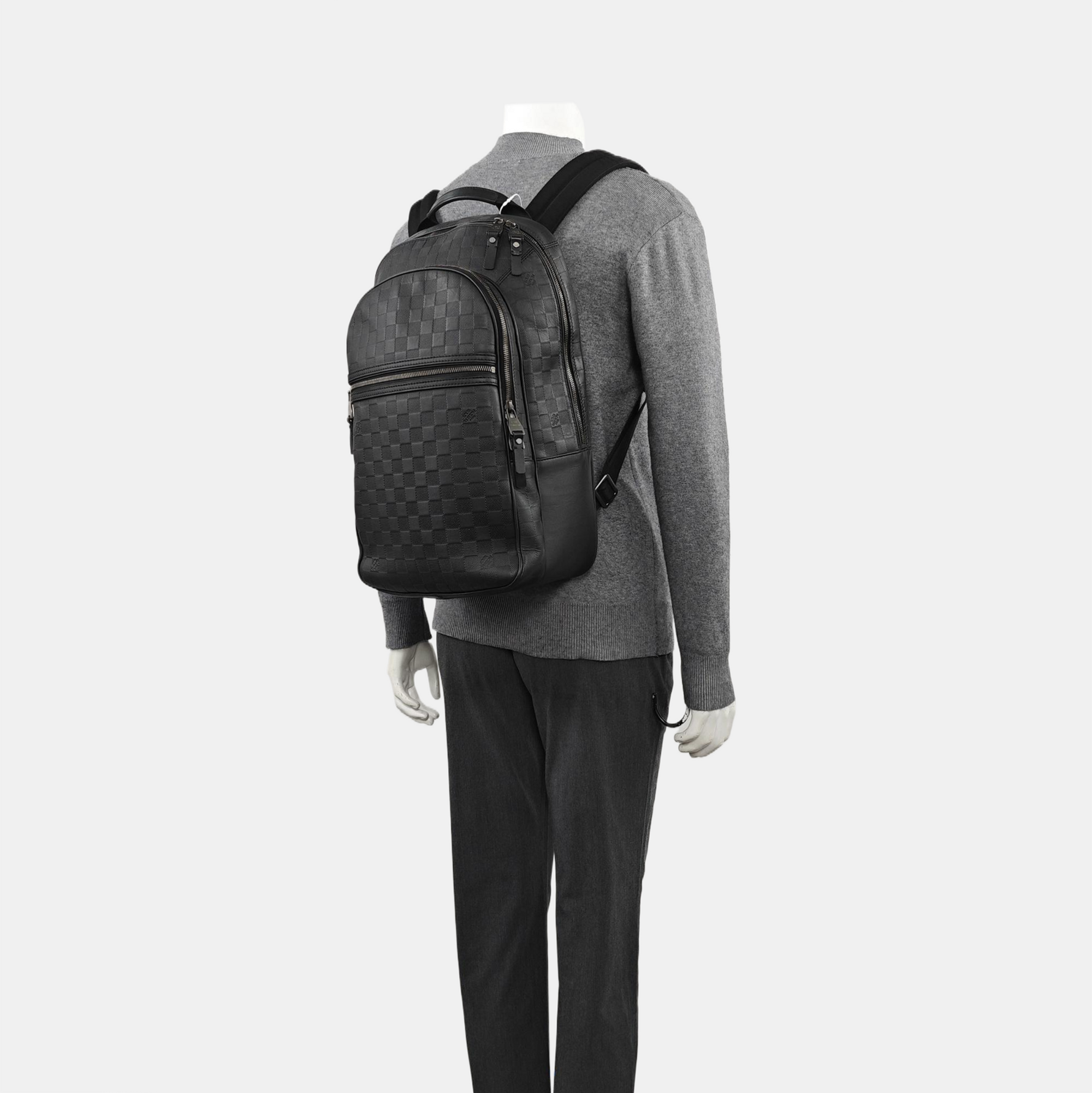 MICHAEL Damier Graphite Calfskin Black