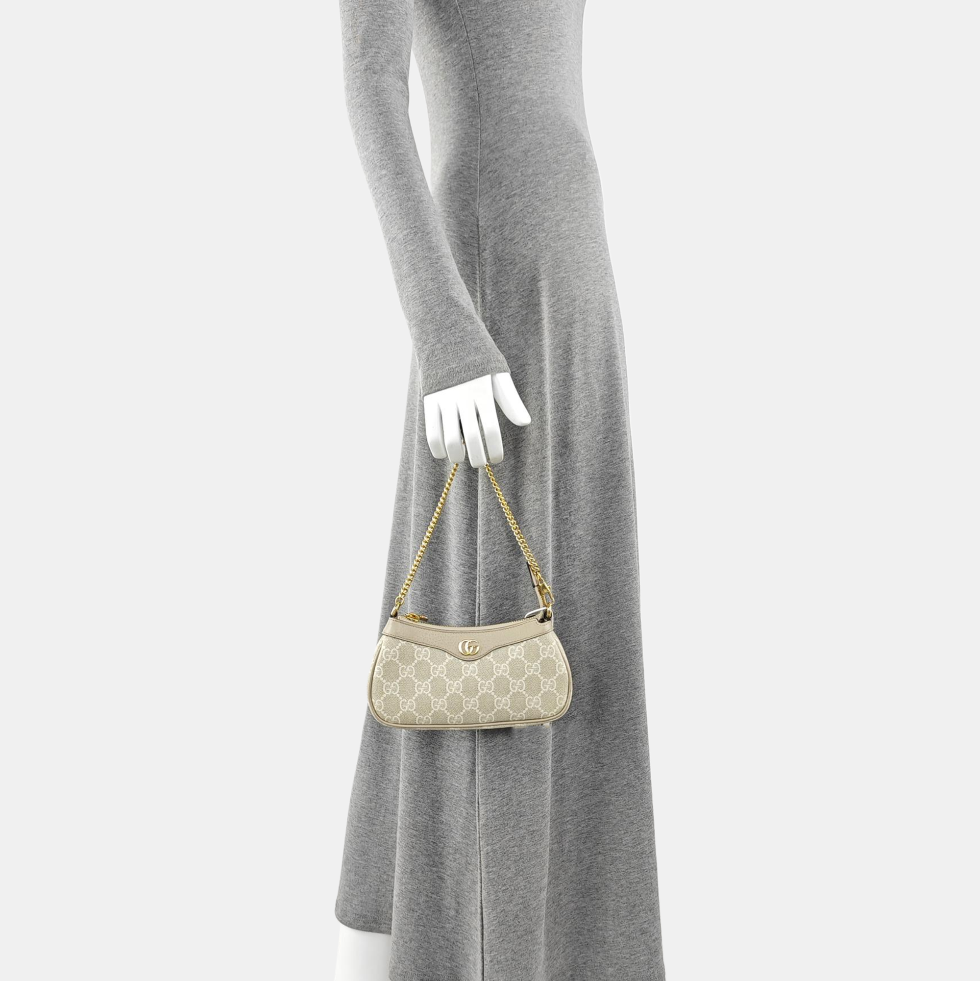 Ophidia Mini Monogram Coated Canvas Beige