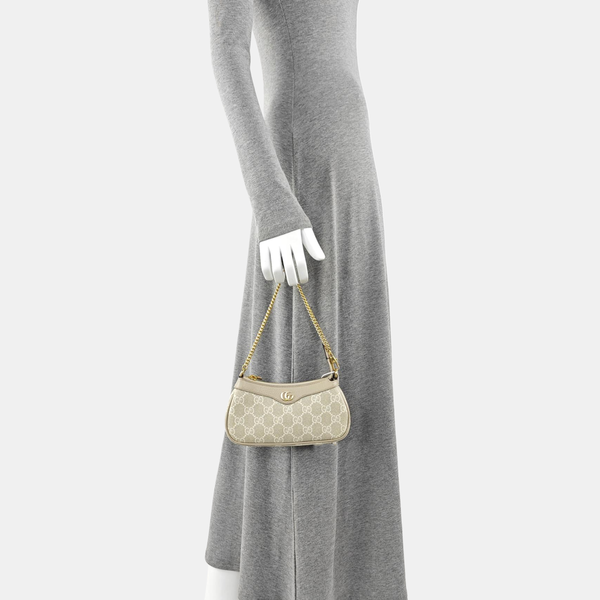 Ophidia Mini Monogram Coated Canvas Beige
