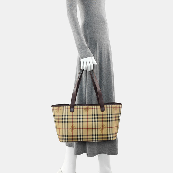 Coated Canvas Tote Bag Beige