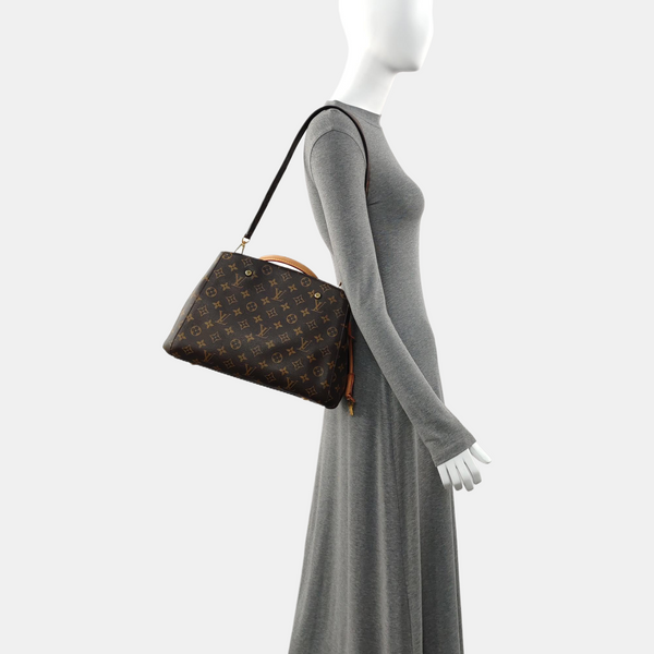 MONTAIGNE GM Monogram Coated Canvas Brown