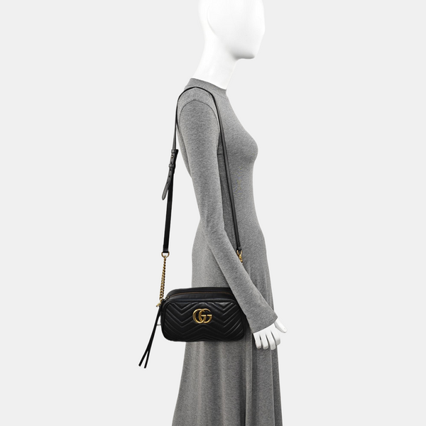 GG Marmont Small Quilted Calfskin Black