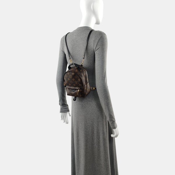 Authenticated pre-owned  PALM SPRINGS Mini Monogram Coated Canvas Brown - Backpack at Looply