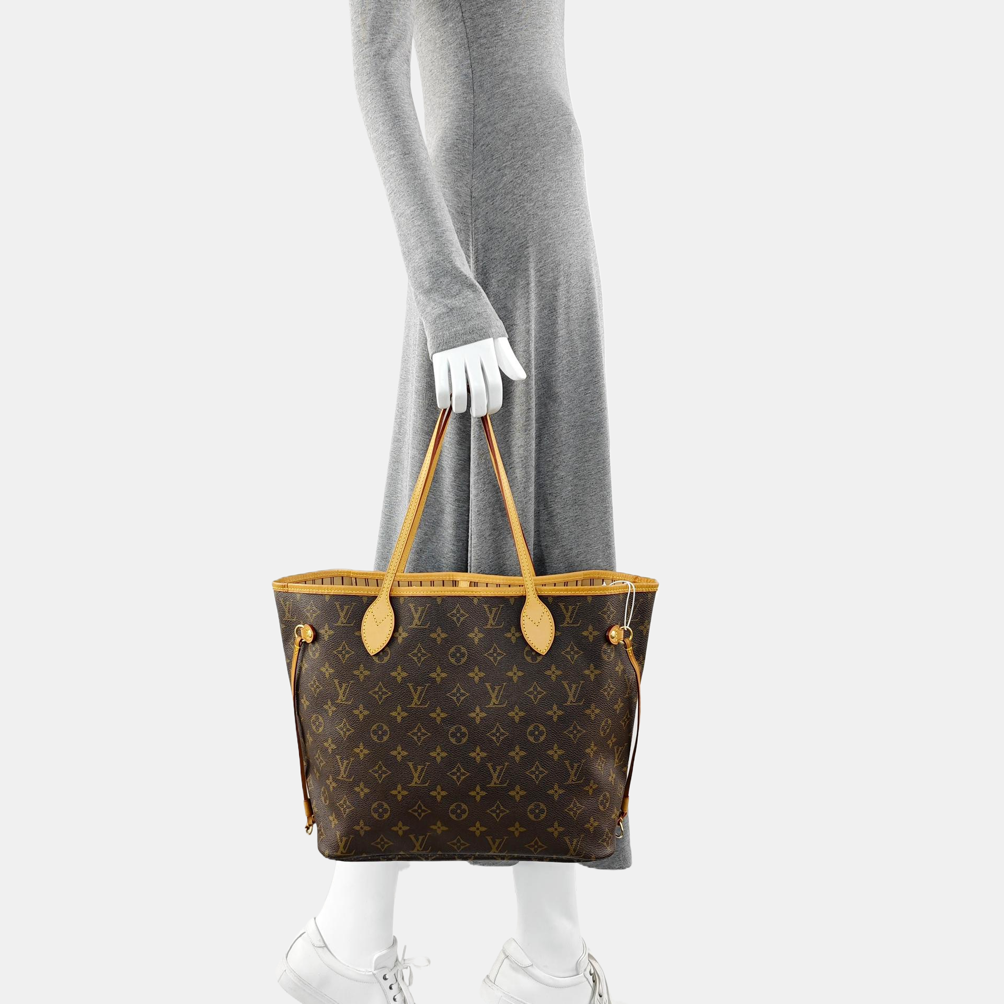 NEVERFULL MM Monogram Coated Canvas Brown