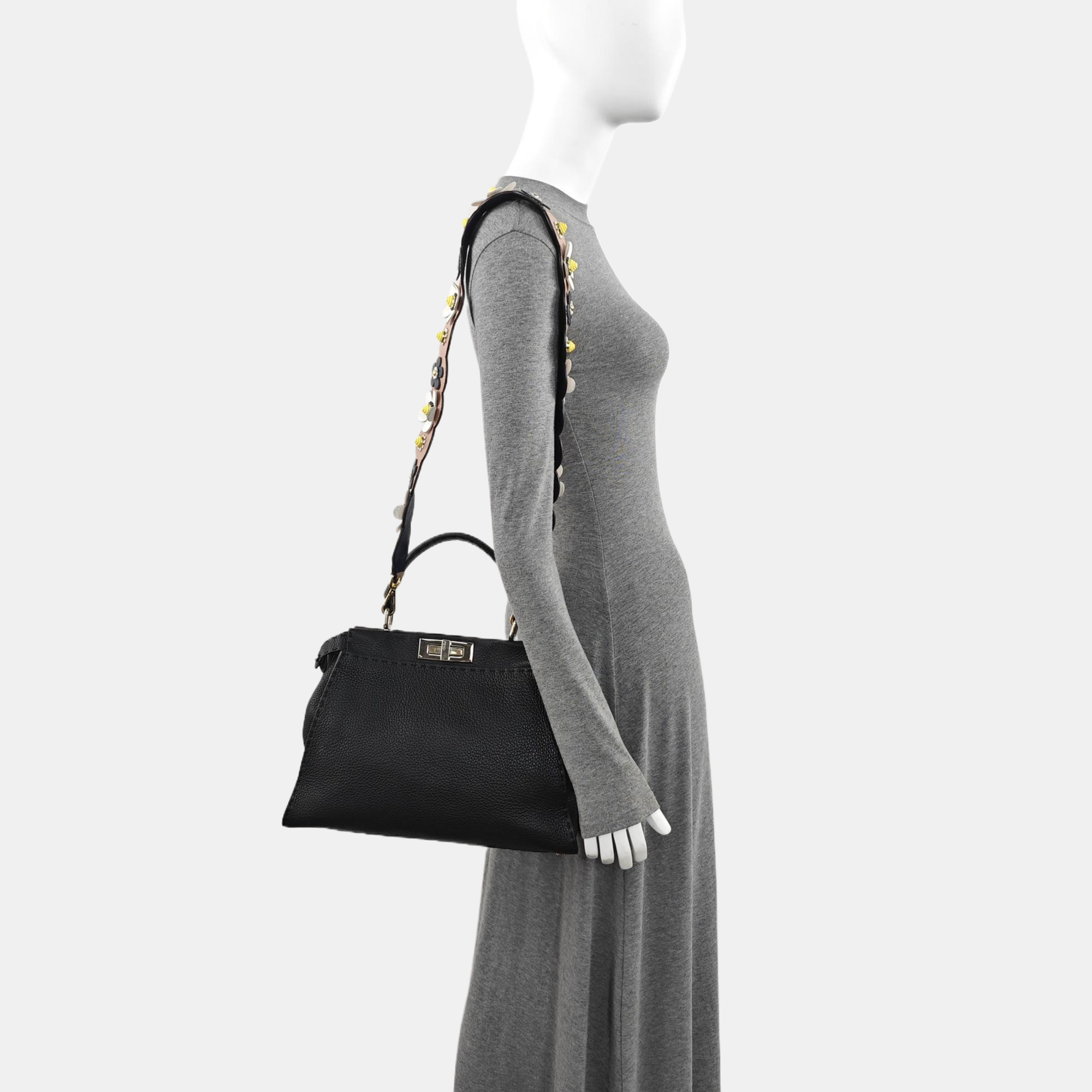 Peekaboo Medium Calfskin Black