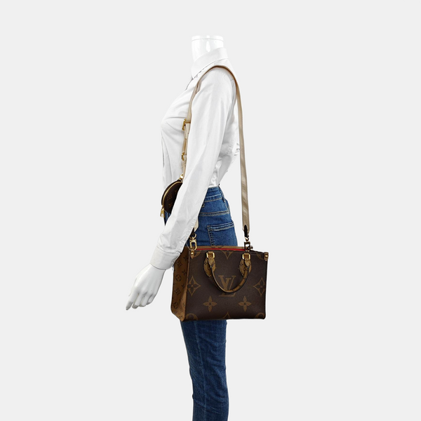 ONTHEGO PM Monogram Coated Canvas Brown