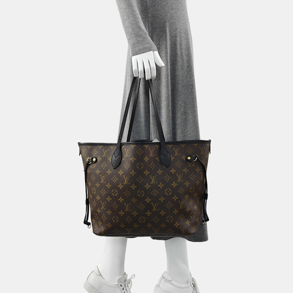 NEVERFULL INSIDE OUT MM Monogram Calfskin Black