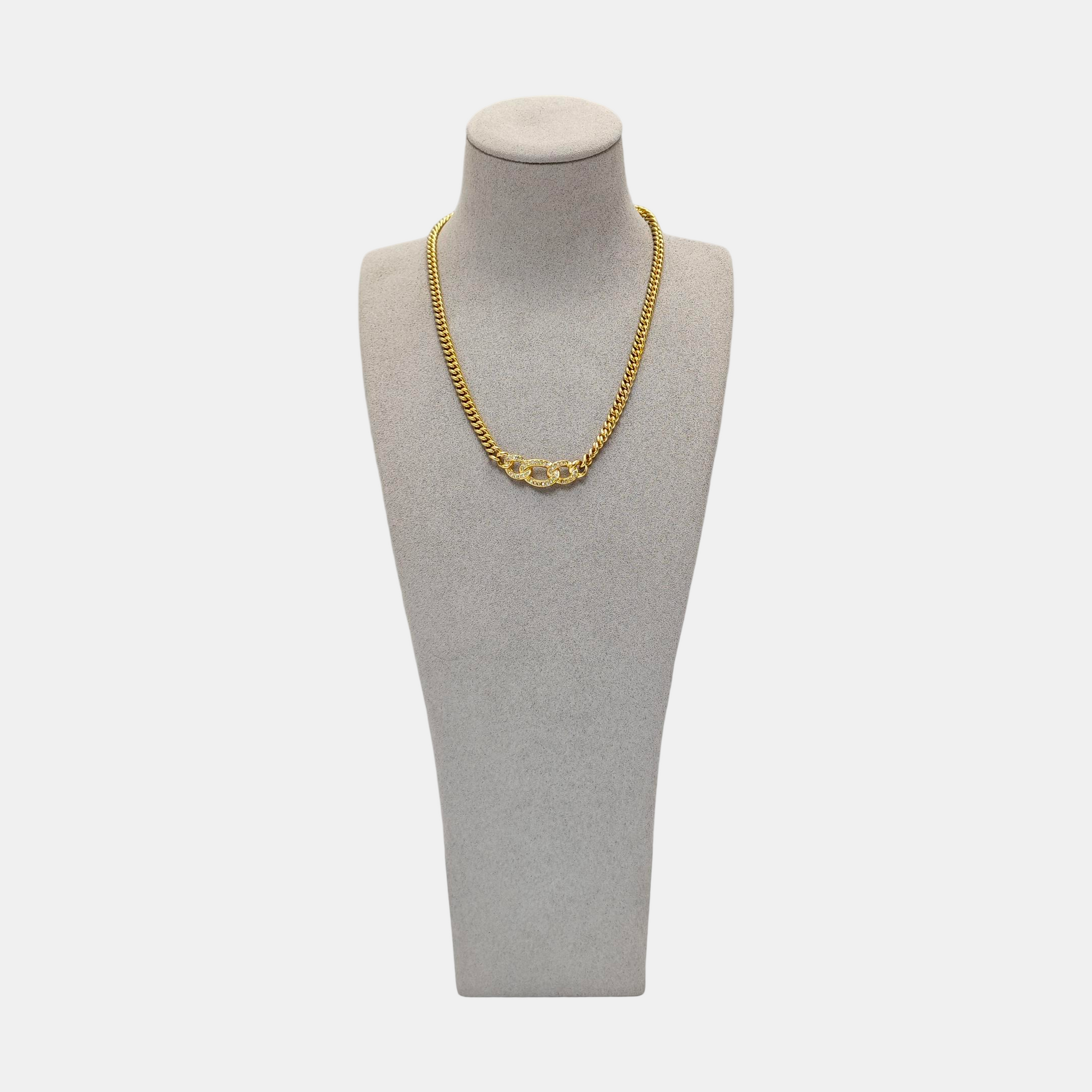 Twist Round Metal Gold Necklace
