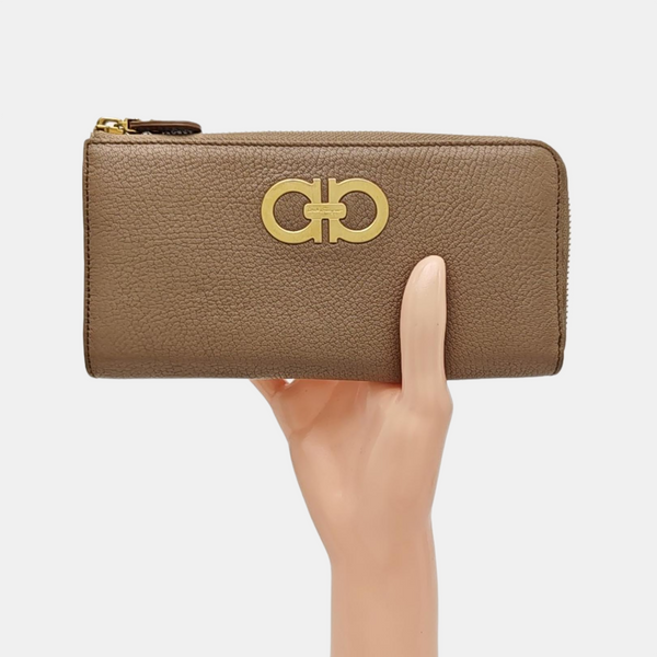 Gancini Calfskin Gray Wallet
