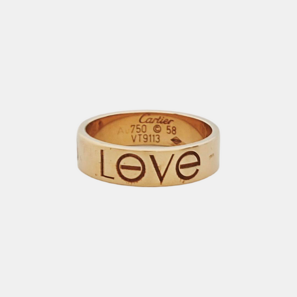 LOVE 18k Rose Gold Ring EU 58