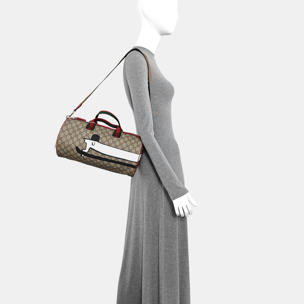 Monogram Coated Canvas Shoulder Bag Black