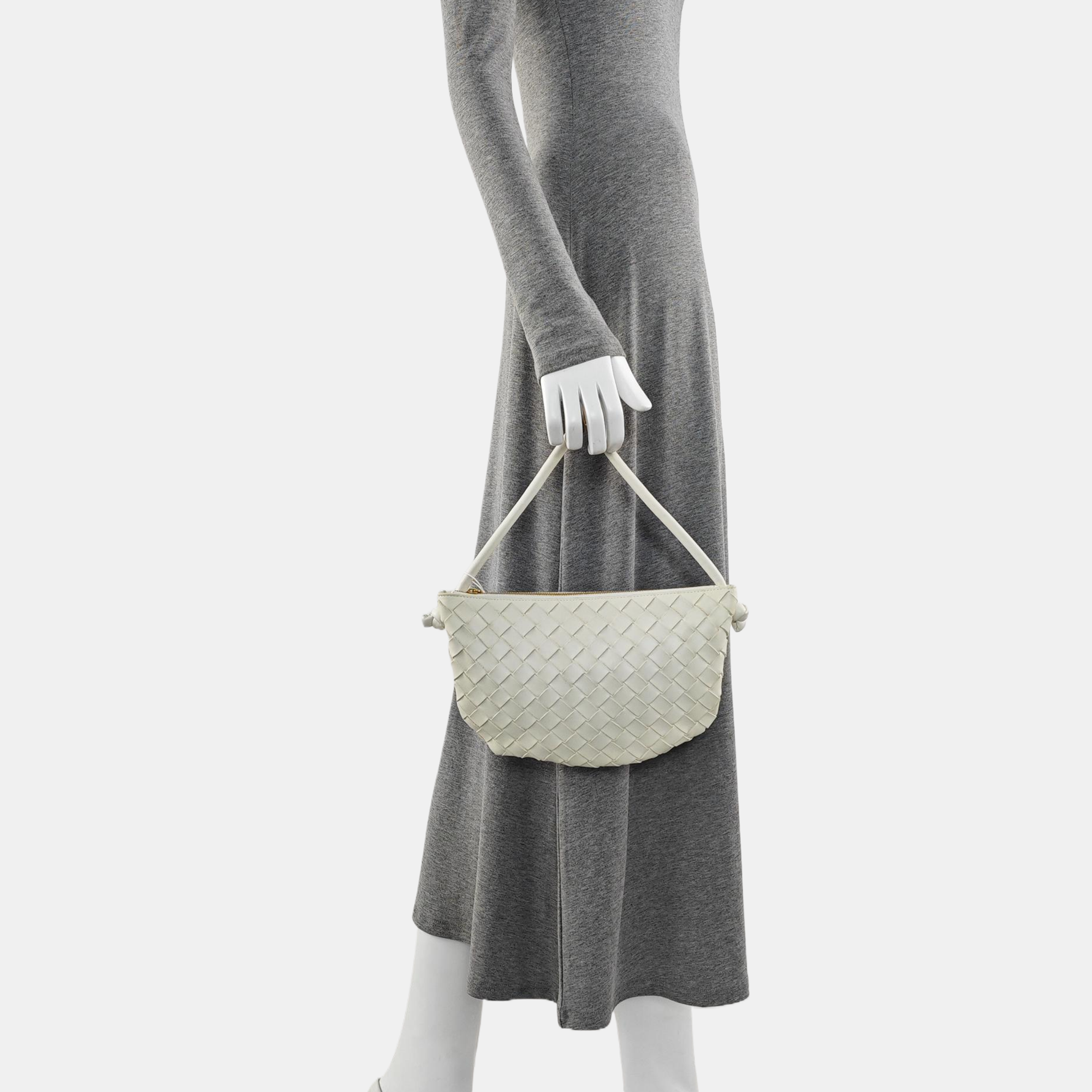 Lambskin Top Handle Bag White