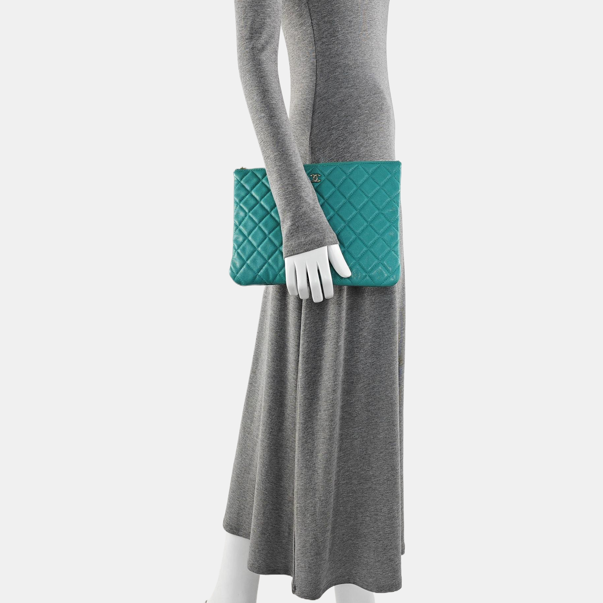 Quilted Grained Calfskin Green
