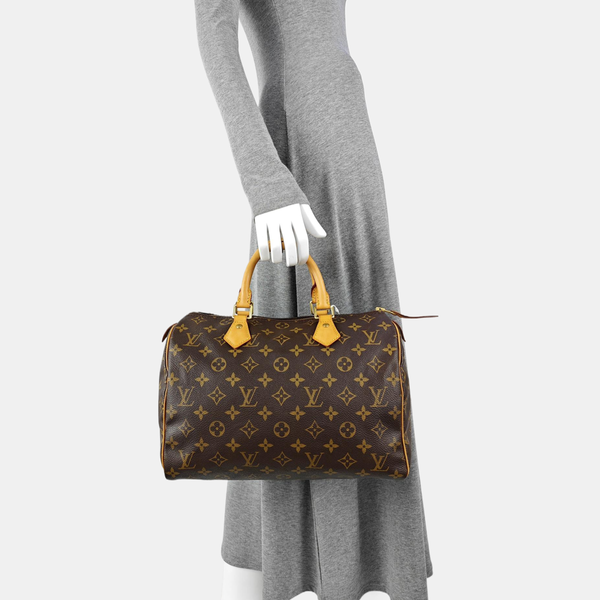 SPEEDY 30 Monogram Coated Canvas Brown