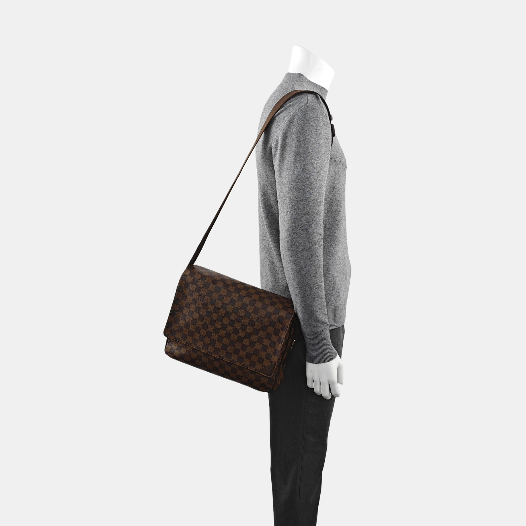 SHELTON MM Damier Ebene Coated Canvas Brown