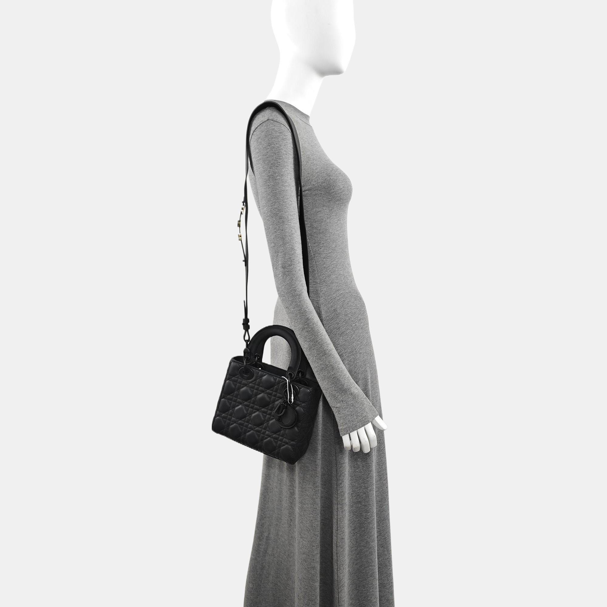 Lady Dior Small Cannage Calfskin Black