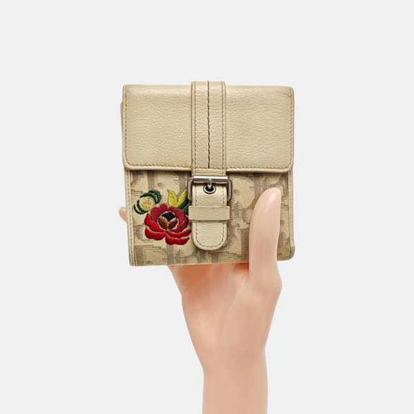 Oblique Canvas Wallet Beige