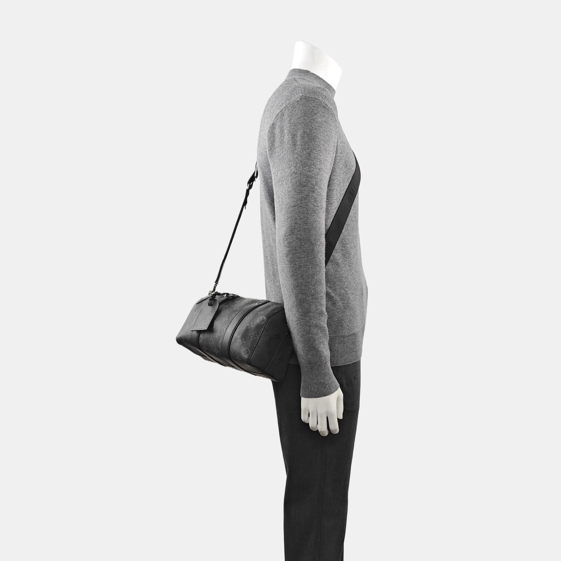 KEEPALL Monogram Coated Canvas Black
