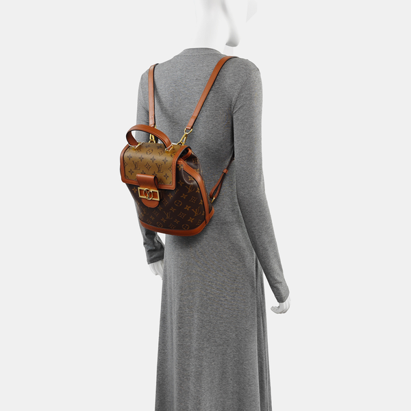 Monogram Coated Canvas Backpack PM Brown