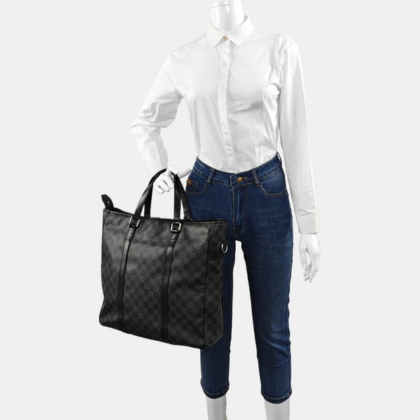 TADAO MM Damier Graphite Coated Canvas Gray