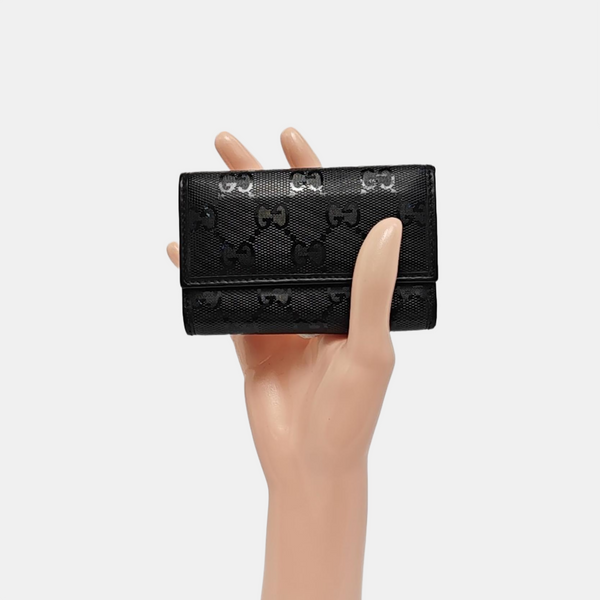 Monogram Coated Canvas Key Pouch Black