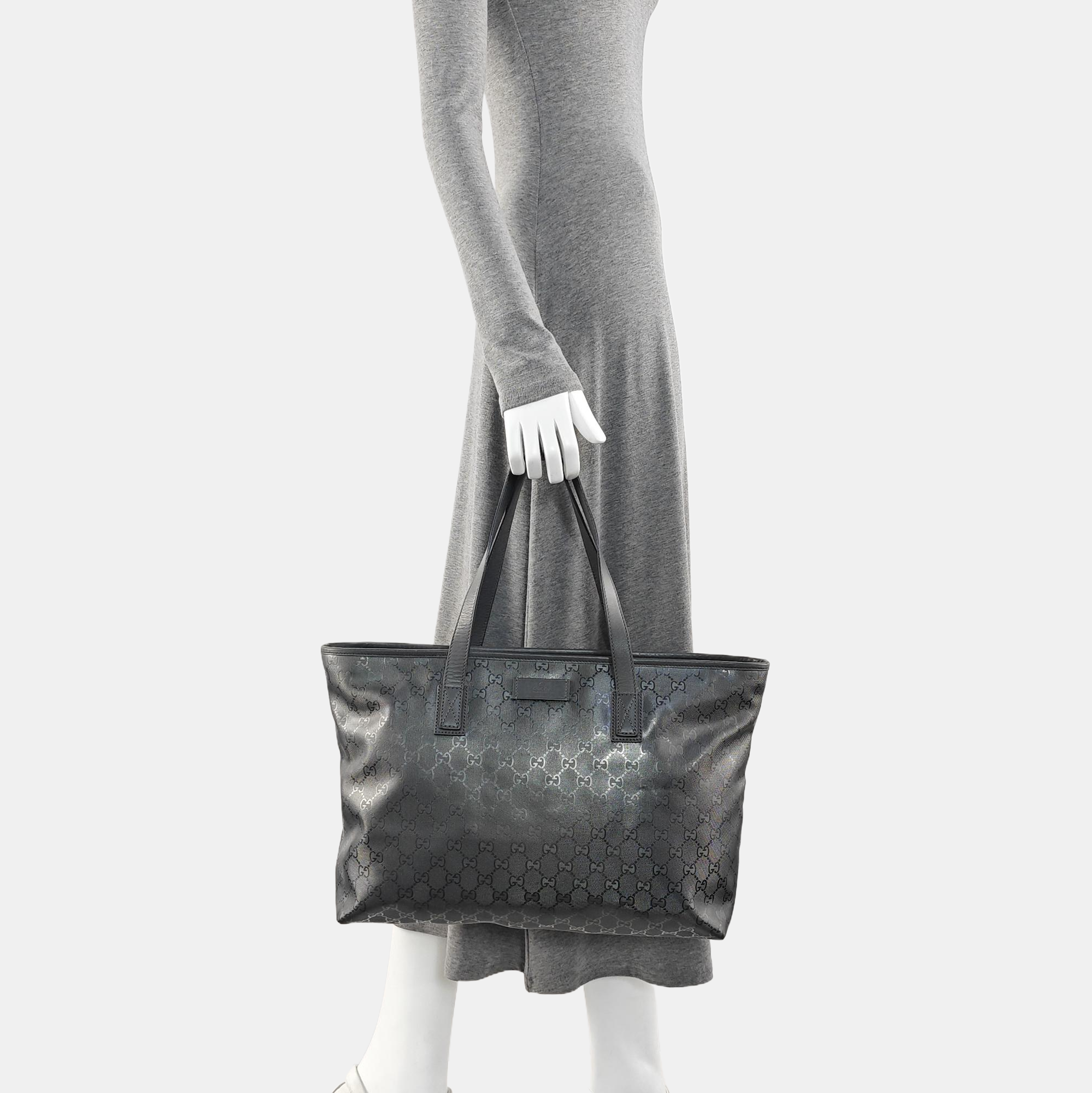 GG Imprime Monogram Coated Canvas Gray