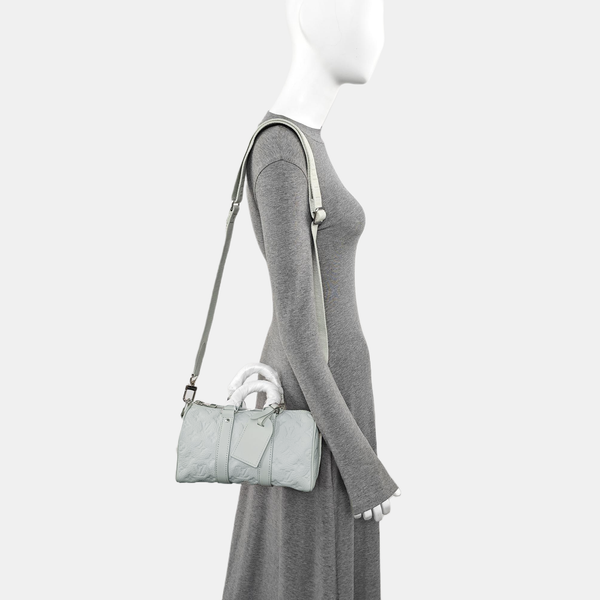 KEEPALL Monogram Calfskin Green