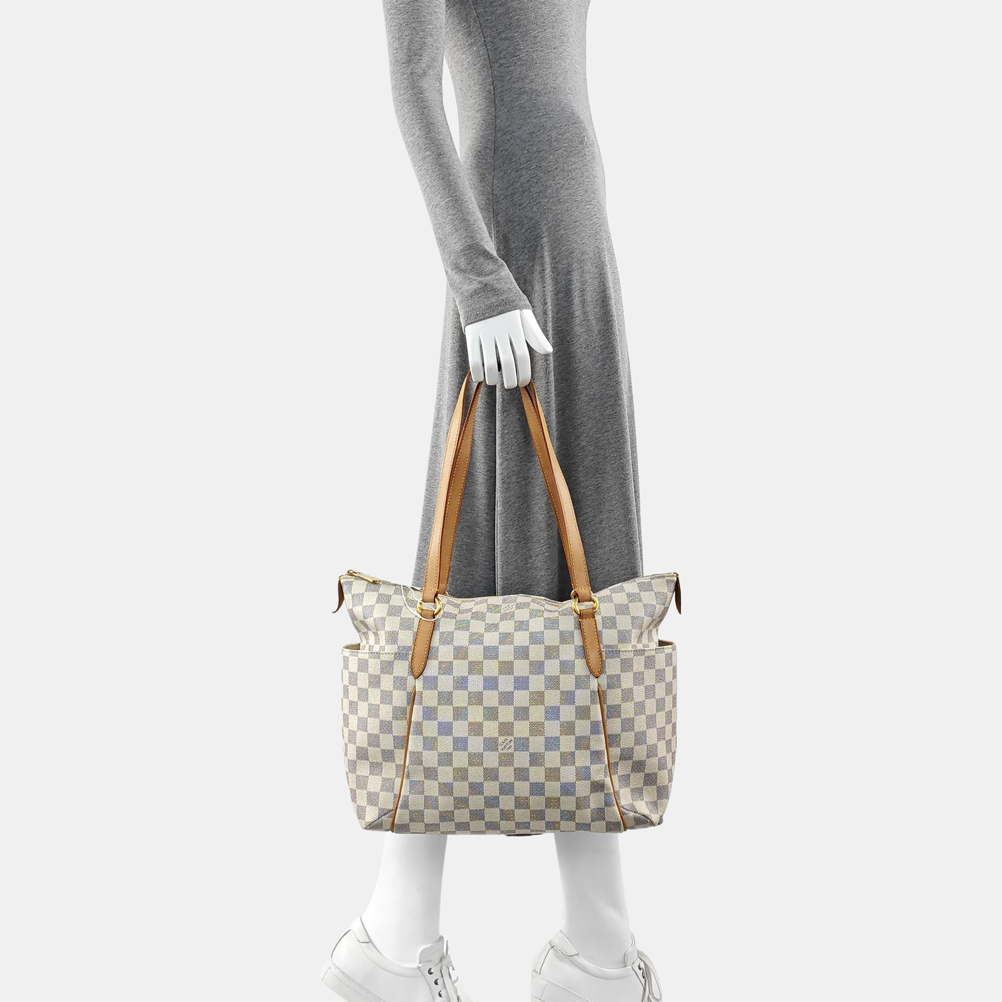 TOTALLY MM Damier Azur Coated Canvas White