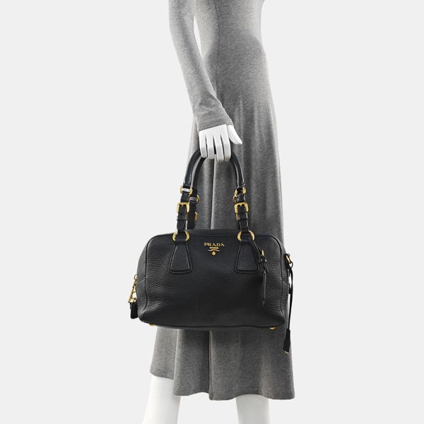 Calfskin Top Handle Bag Black