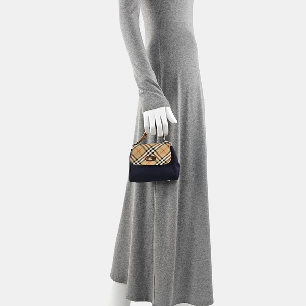Fabric Top Handle Bag Blue