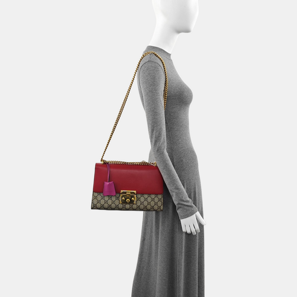 Authenticated pre-owned  Padlock Medium Monogram Coated Canvas Black - Shoulder Bag at Looply