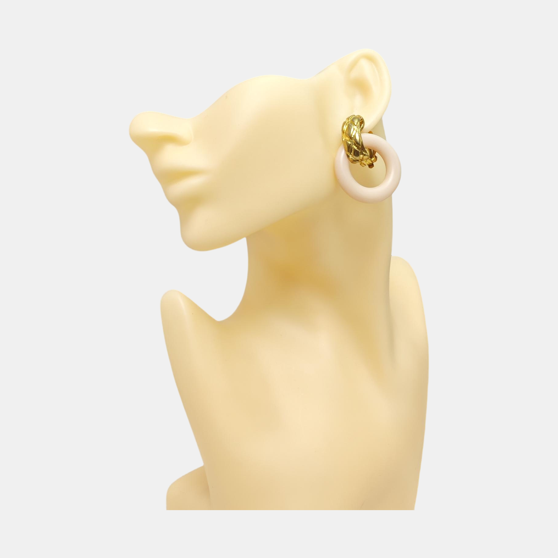 Metal Pink Clip On Earrings