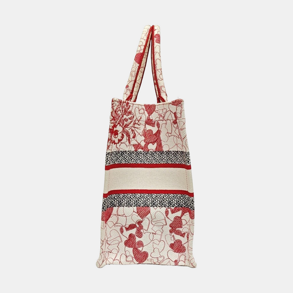 Book Tote Medium Fabric Red