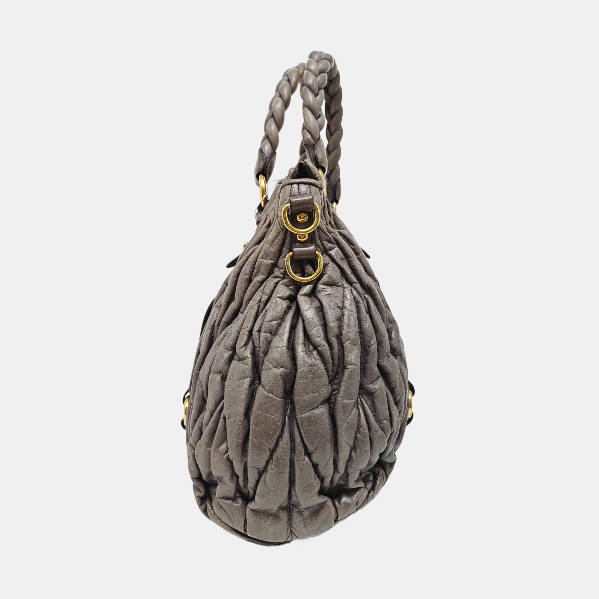 Quilted Calfskin Shoulder Bag Gray