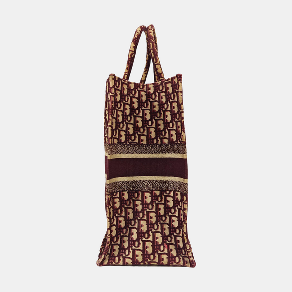 Book Tote Large Oblique Canvas Red
