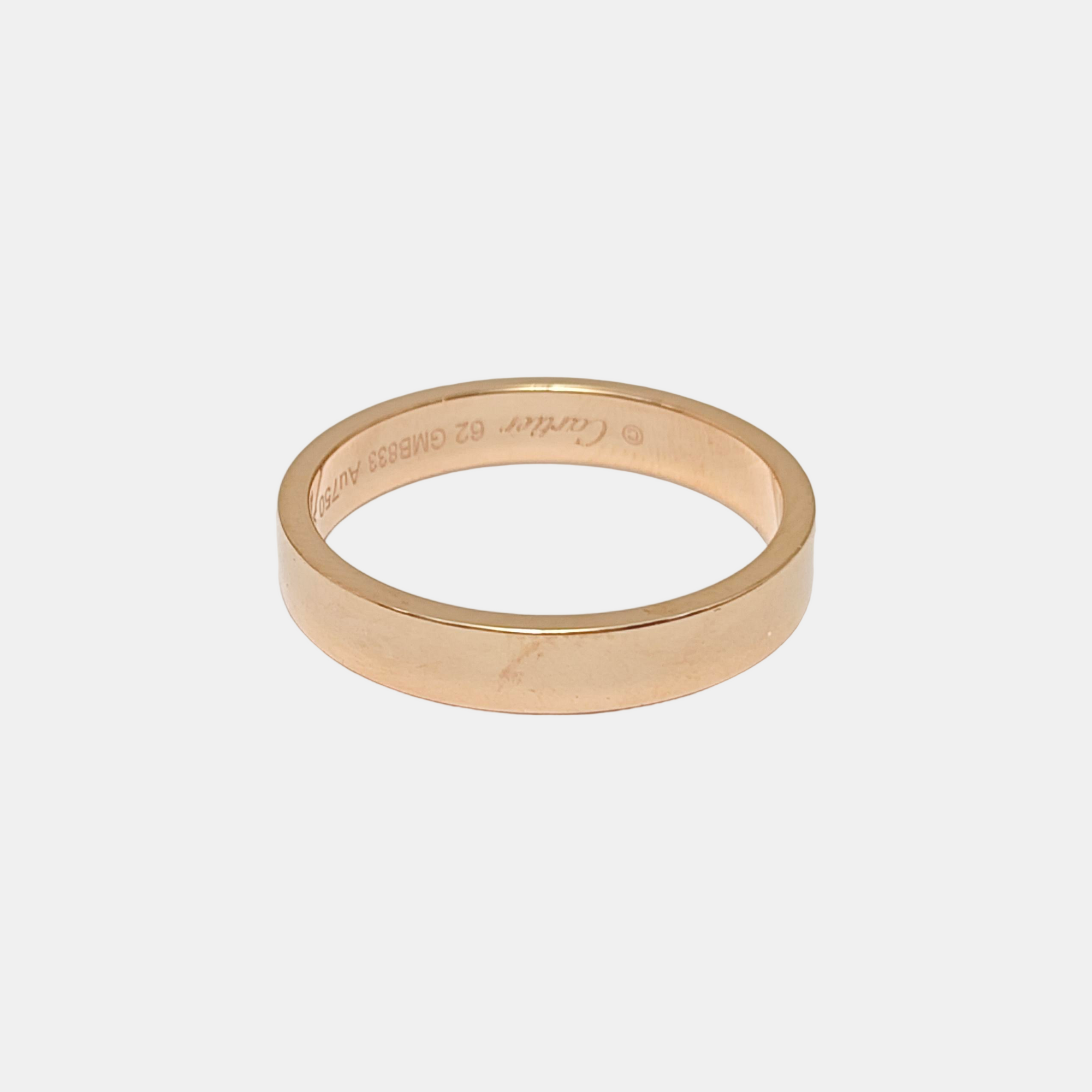 C DE CARTIER 18k Rose Gold Ring EU 62