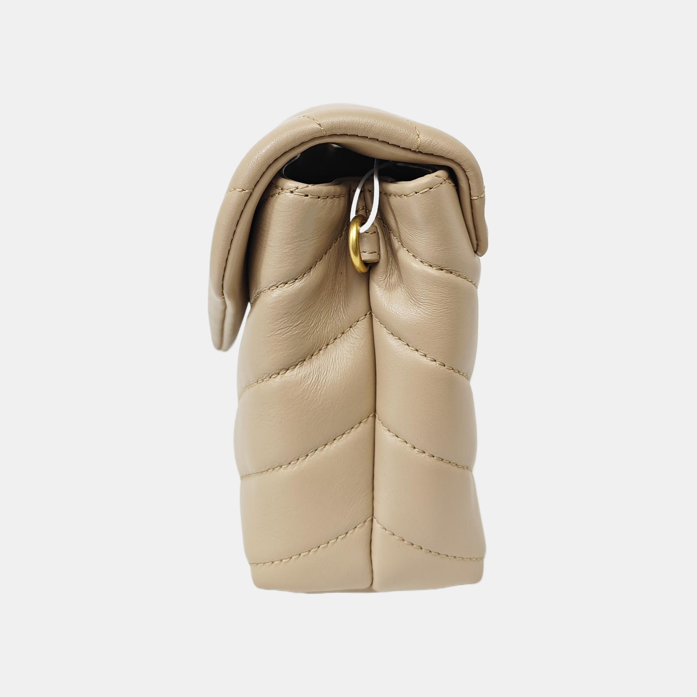 LOULOU Extra Small Chevron Calfskin Beige