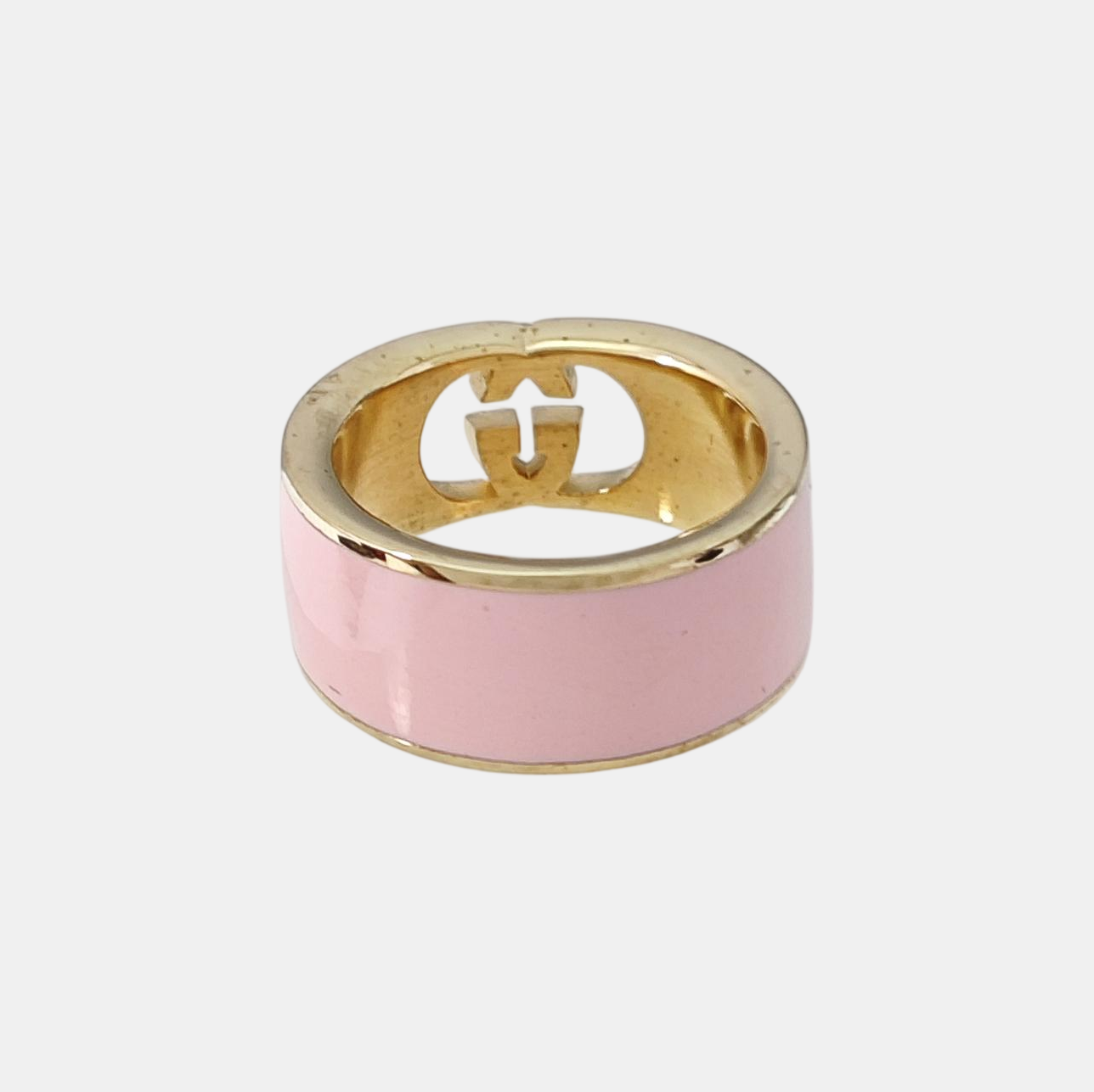 Interlocking G Metal Red Ring EU 56