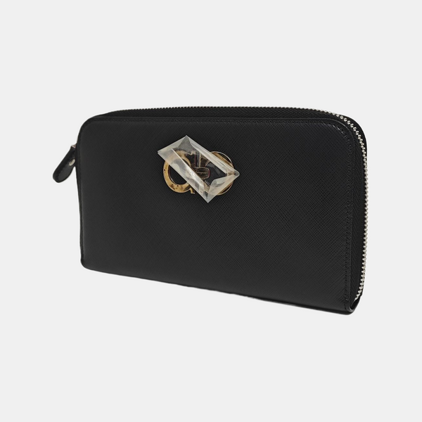 Gancini Calfskin Black Wallet
