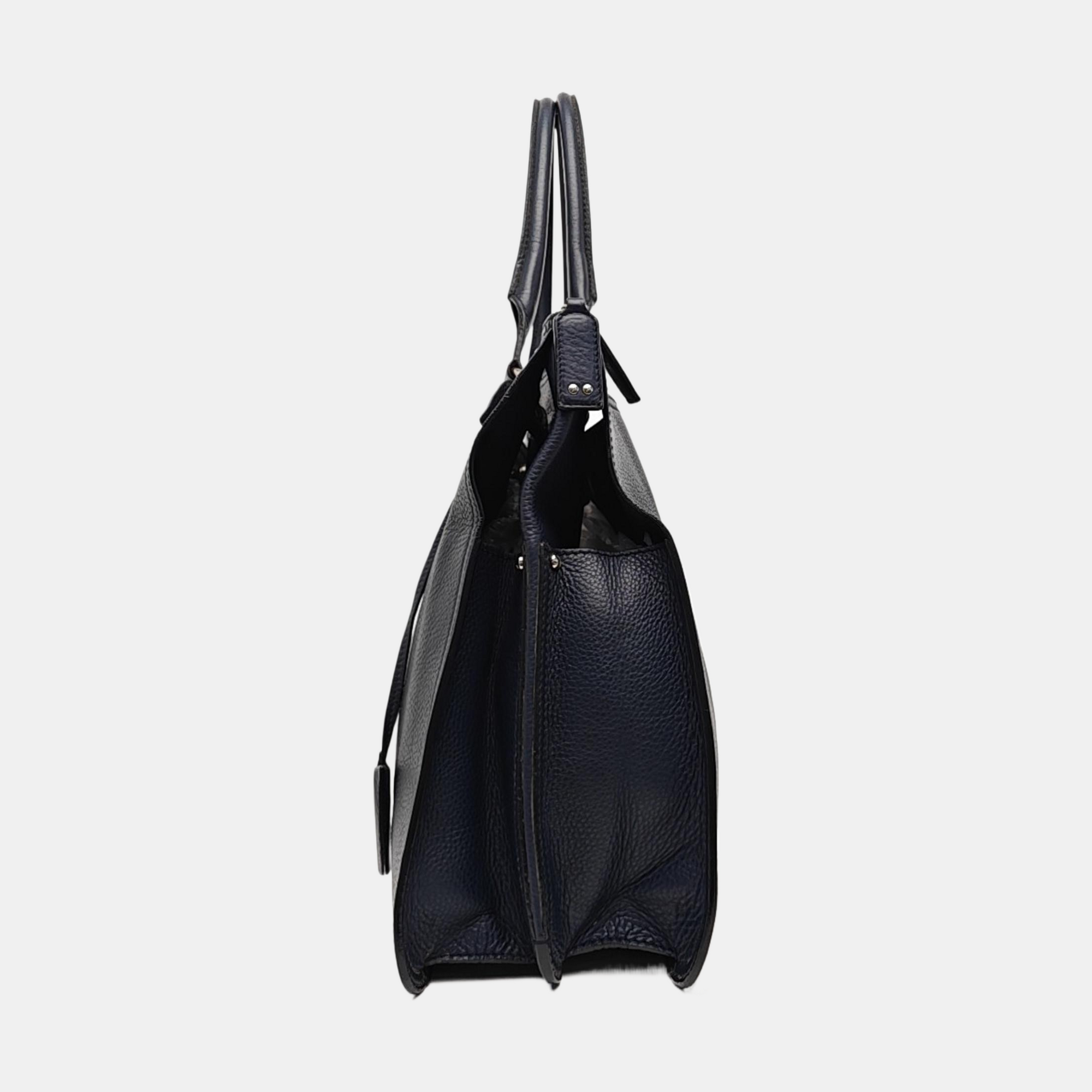 Calfskin Top Handle Bag Blue