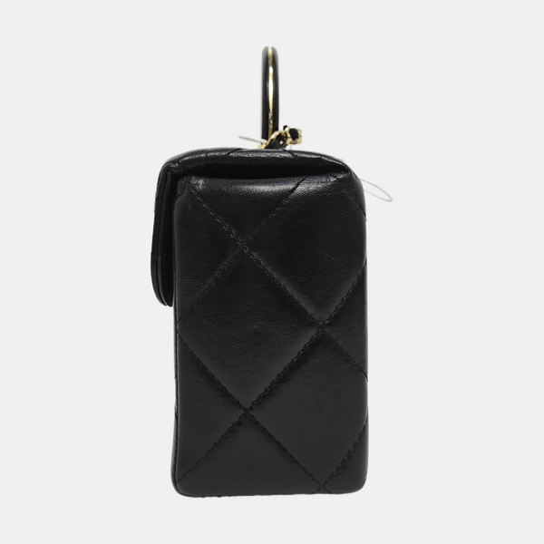 KELLY Small Quilted Calfskin Black