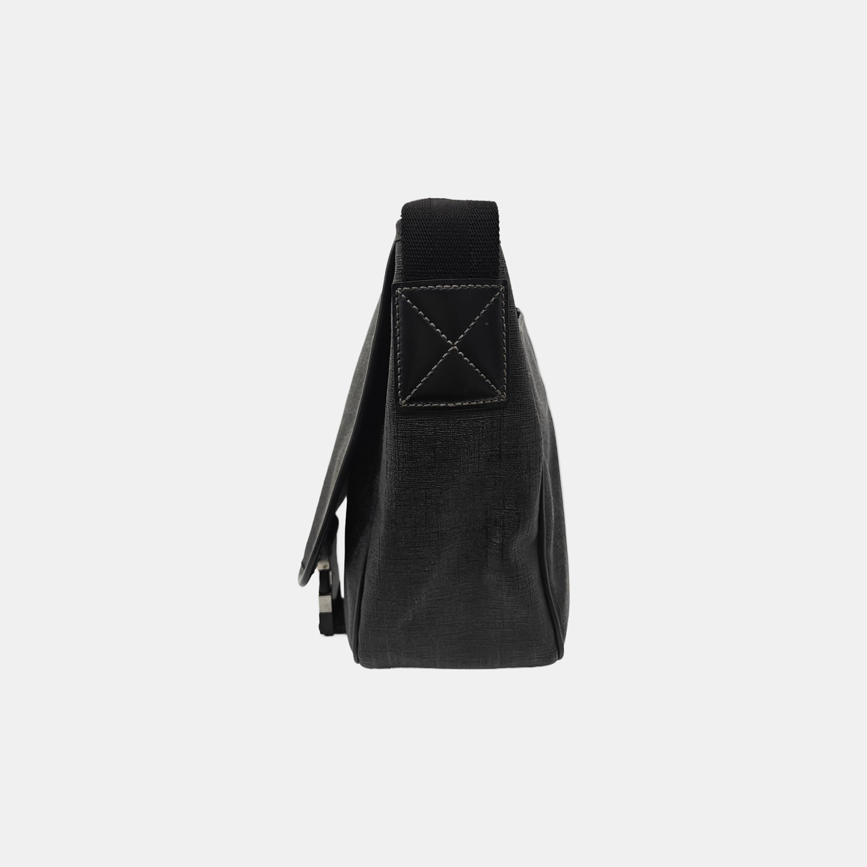 Coated Canvas Crossbody Bag Black