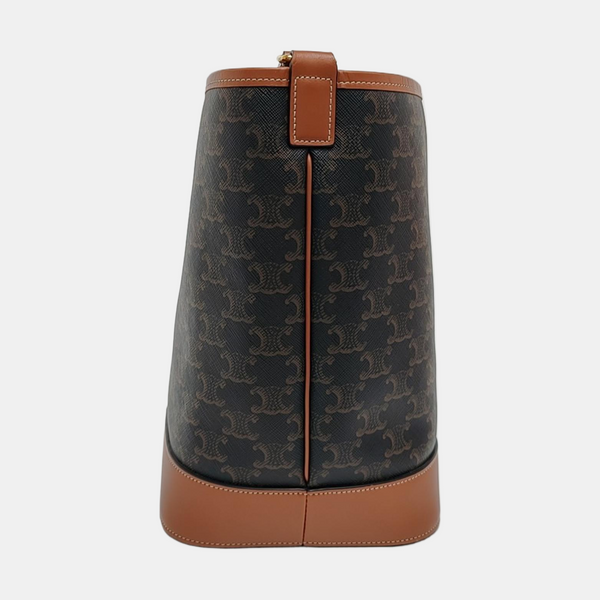 Authenticated pre-owned  TRIOMPHE CANVAS Medium Coated Canvas Yellow - Bucket Bag at Looply